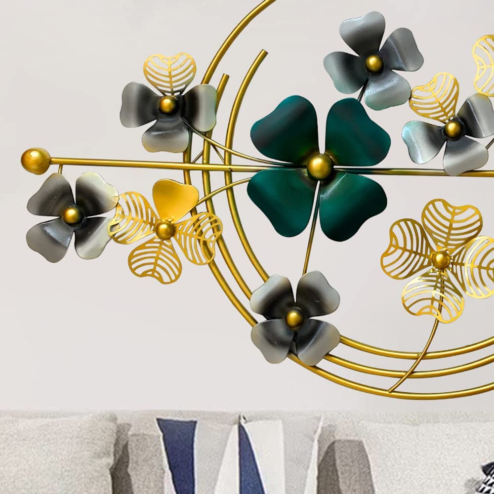 Zove Metal Flower Wall Art Iron Wall Hanging Home Decoration Perfect For Living Room/Hotel/Restaurant/Bedroom/Drawing Room (Colo